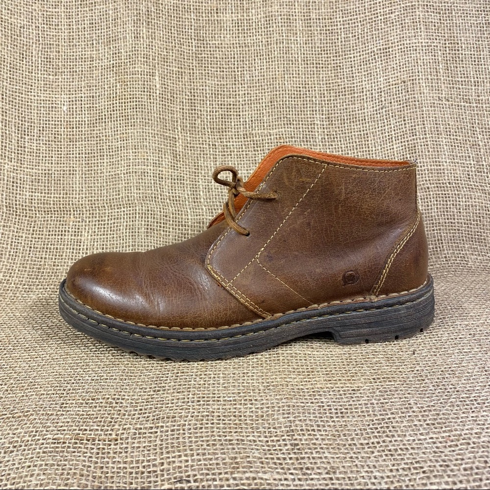 🛑SOLD🛑  Born Boot Shoes Chukka  Leather Lace Up Brown Men's Size 9 M - Picture 2 of 13